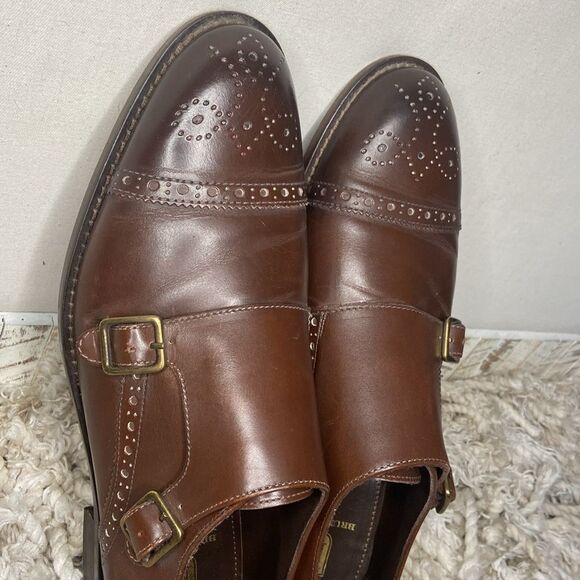 Men BRUNO MAGLI ITALY 10.5 M Brown MONK STRAP SHOES Loafers - Picture 5 of 9
